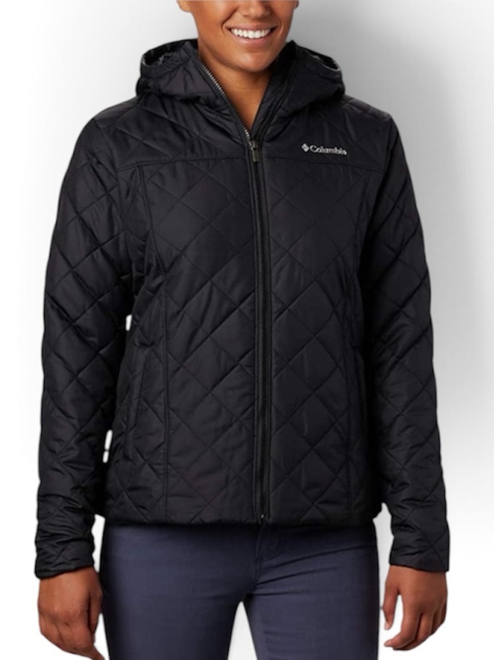 Columbia Copper Crest Quilted Hooded Jacket Insulated Black Women's Small